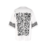 White Oversized T-Shirt with Black Abstract Pattern