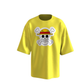 Oversized T-Shirt with Skull and Crossbones Cartoon Print