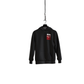 Black Aura Hoodie with Red Silhouette Graphic