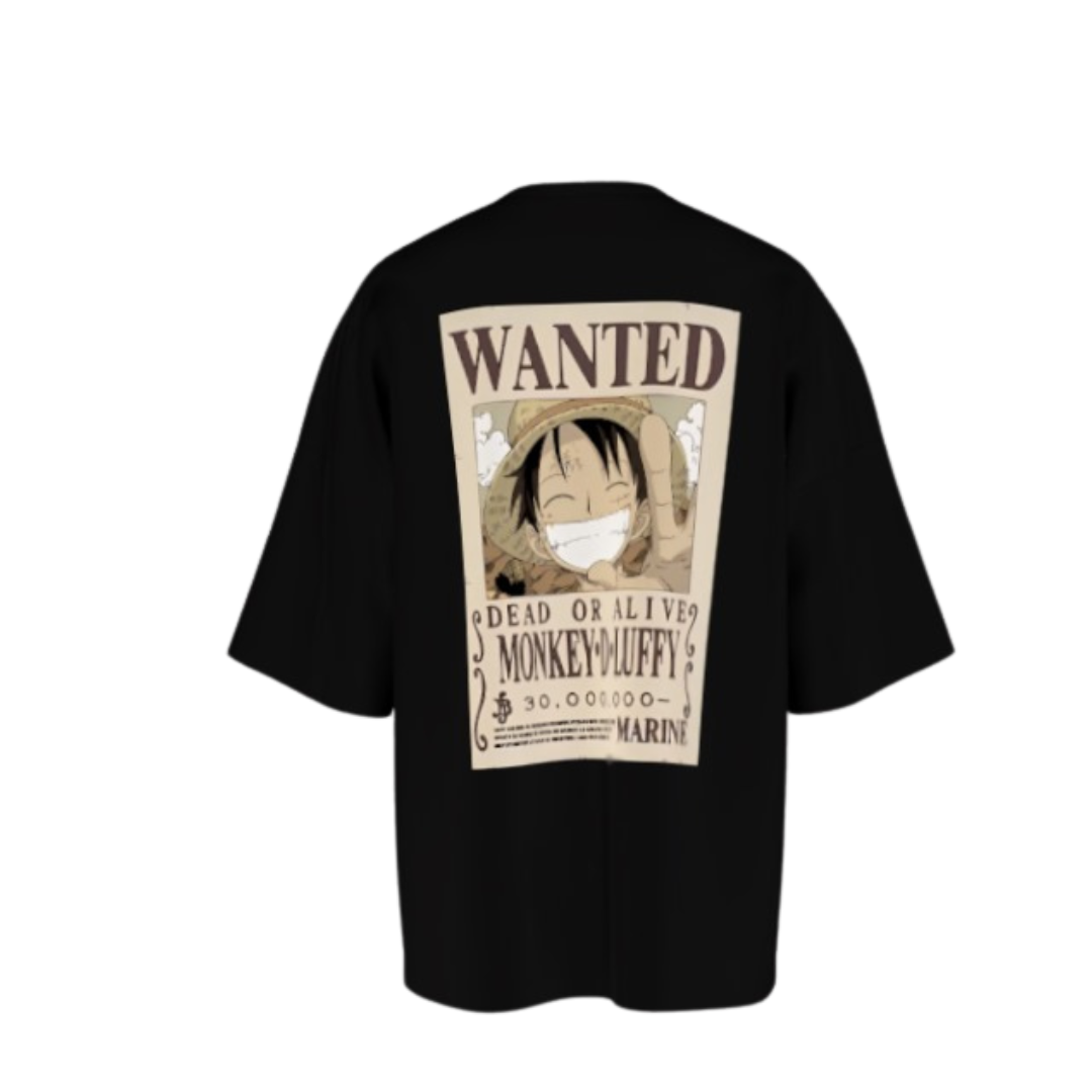 Oversized T-Shirt with Skull and Crossbones Cartoon Print