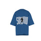 Bold Blue Graphic Oversized T-Shirt
