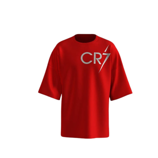 Red CR7 Graphic Oversized T-Shirt